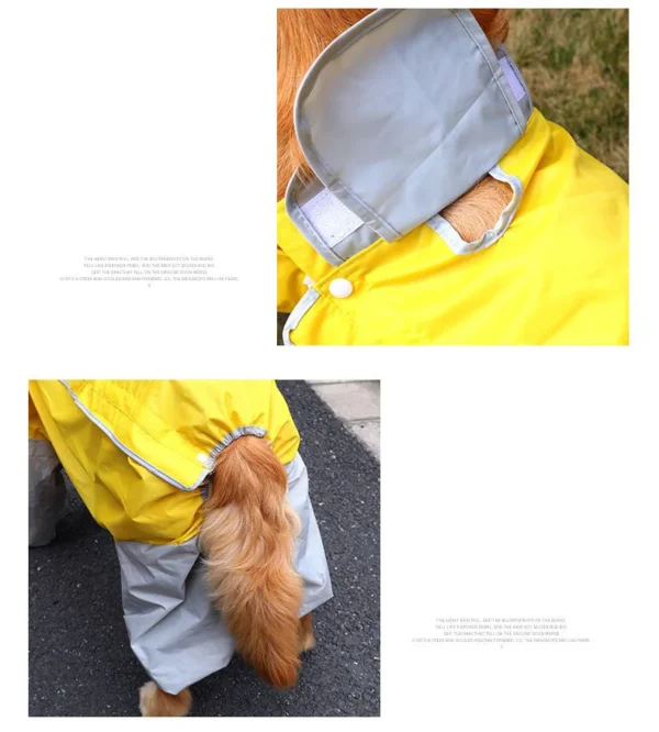 Large Dog Raincoat Reflective Waterproof Dog Clothes Outdoor Rain Coat Jacket Camo Big Dog Rain Raincape Pet Poncho 3