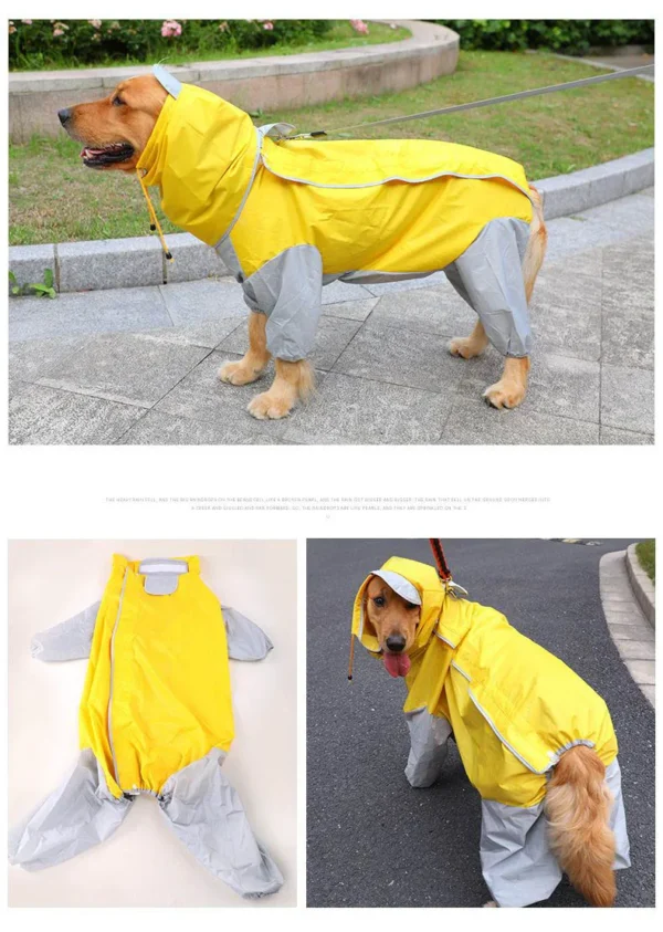 Large Dog Raincoat Reflective Waterproof Dog Clothes Outdoor Rain Coat Jacket Camo Big Dog Rain Raincape Pet Poncho 5