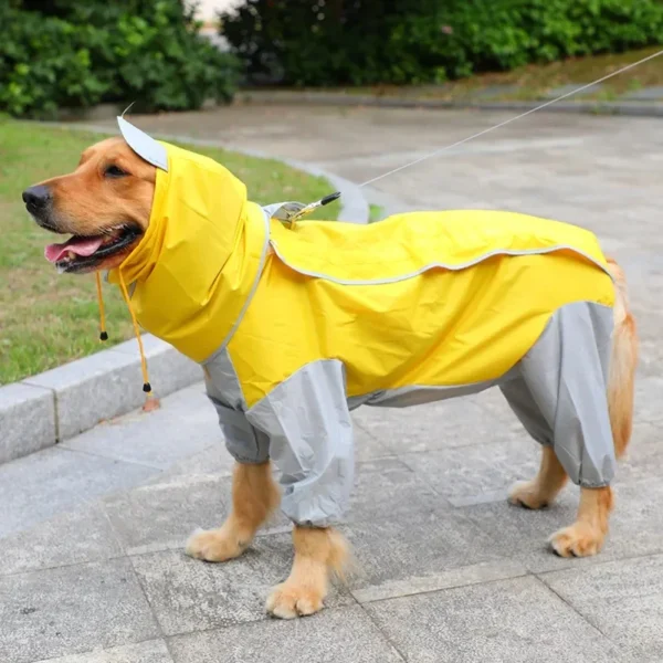 Large Dog Raincoat Reflective Waterproof Dog Clothes Outdoor Rain Coat Jacket Camo Big Dog Rain Raincape Pet Poncho 2